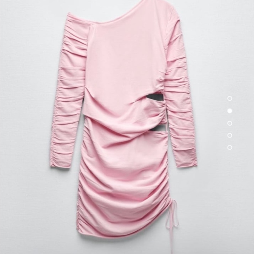Zara Pink Cutout Long sleeve dress